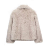 Elise™ - Beige Faux Fur Jacka