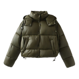 Zara™ - Glansig Dunjacka Mörkgrön